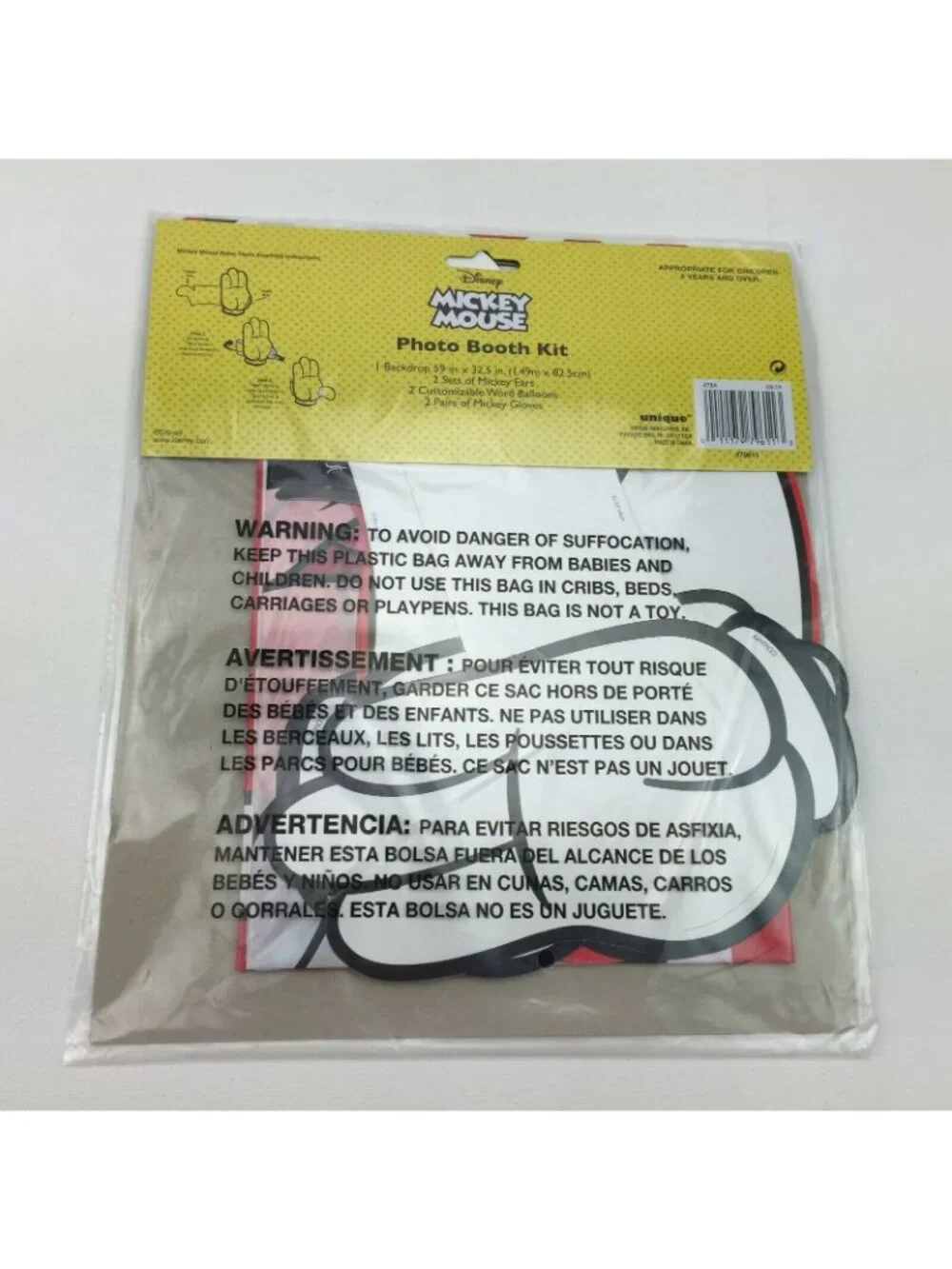 Disney Mickey Mouse Photo Booth Kit With Backdrop Props & Accessories Party Fun